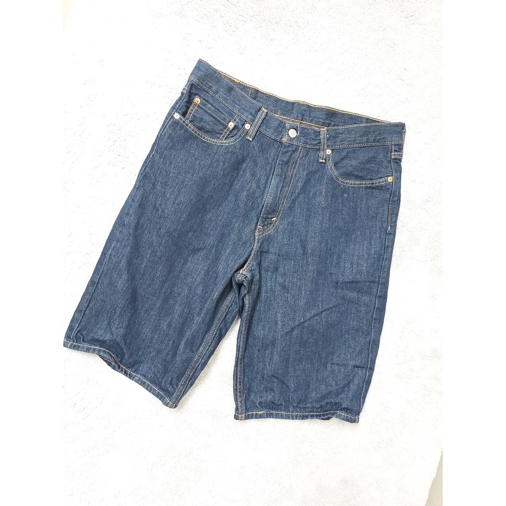 Levis 469 Shorts Mens 33 Denim Jean Loose Straight Dark Wash Jorts Baggy Skater